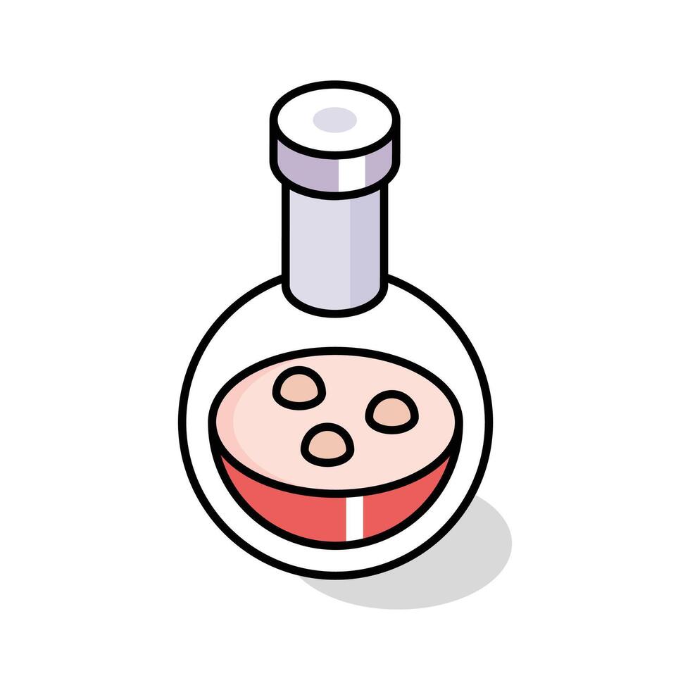 A stylish isometric style icon of scientific flask vector