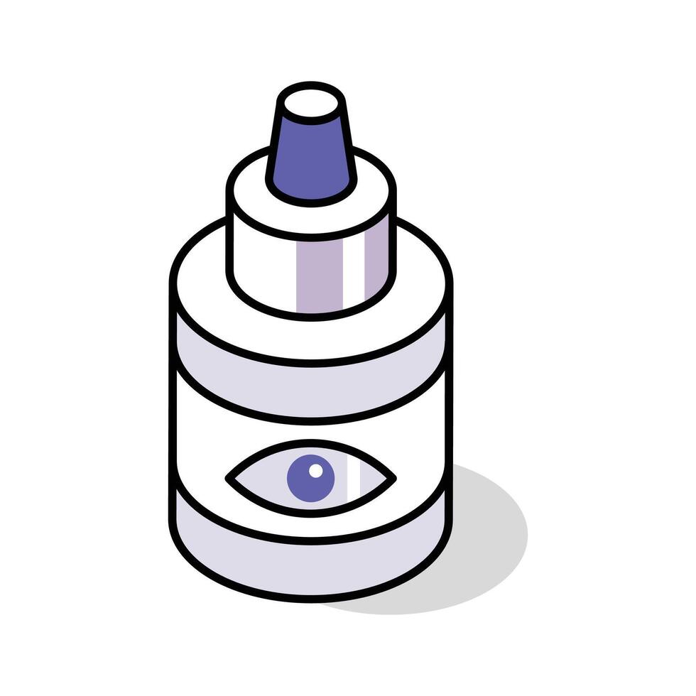 A stylish isometric icon of prescribed eye drops vector