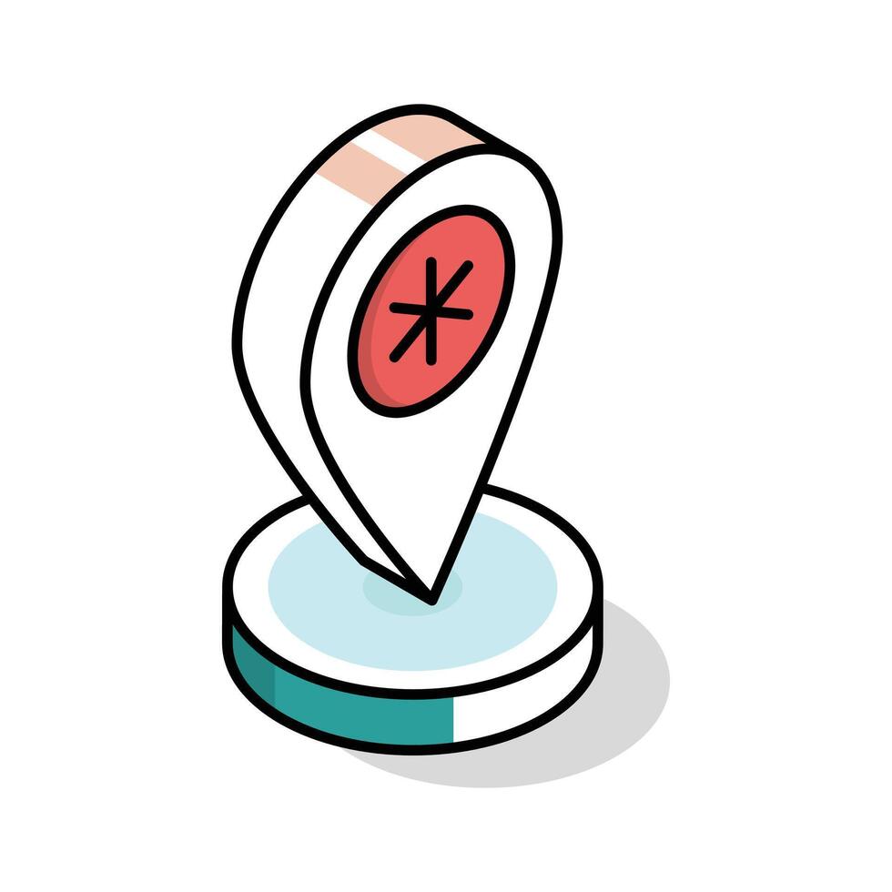 Check out this isometric icon for hospital location vector