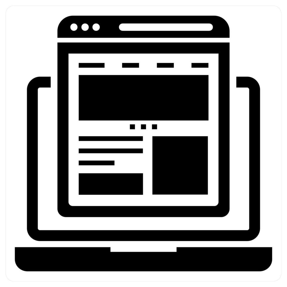 Corporate Website icon concept in black color vector