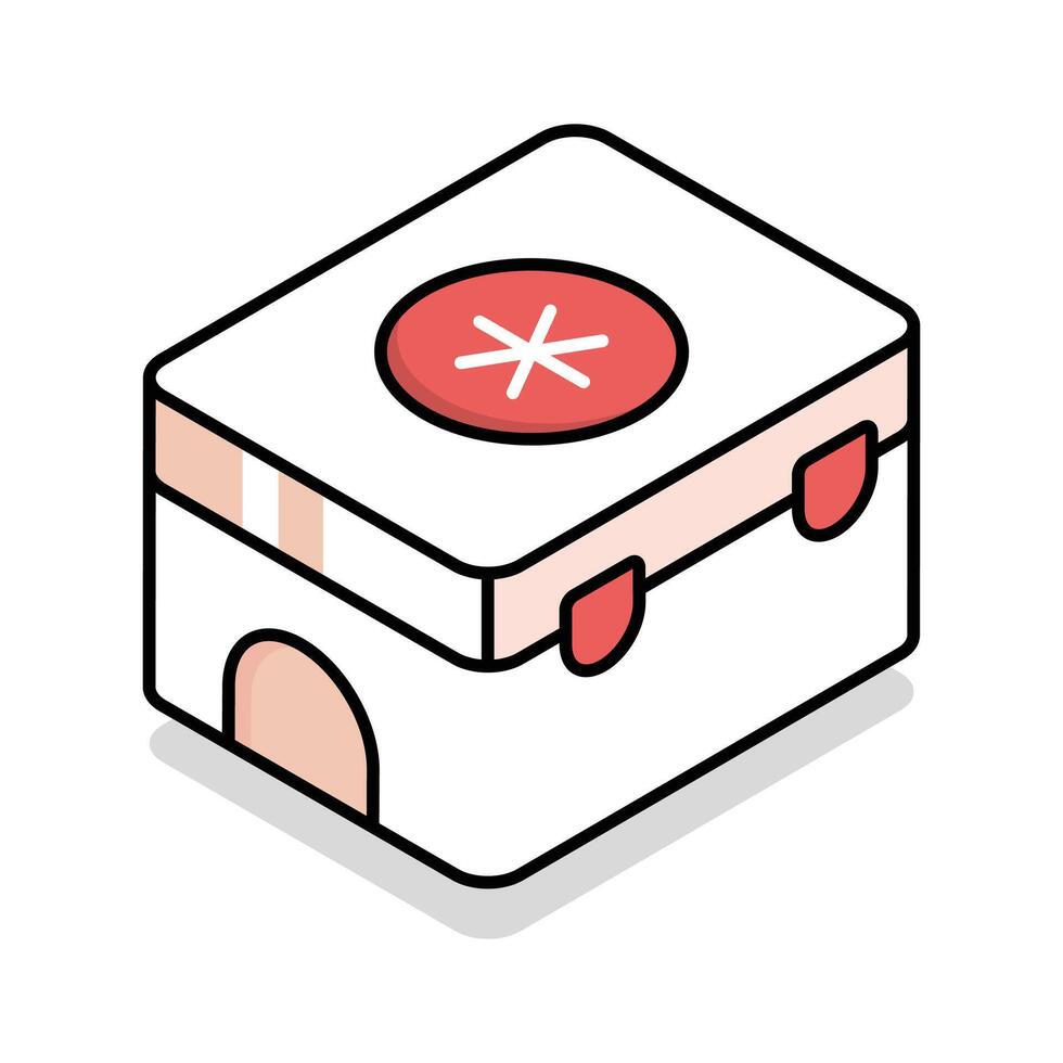 Trendy isometric icon showing a medical kit vector