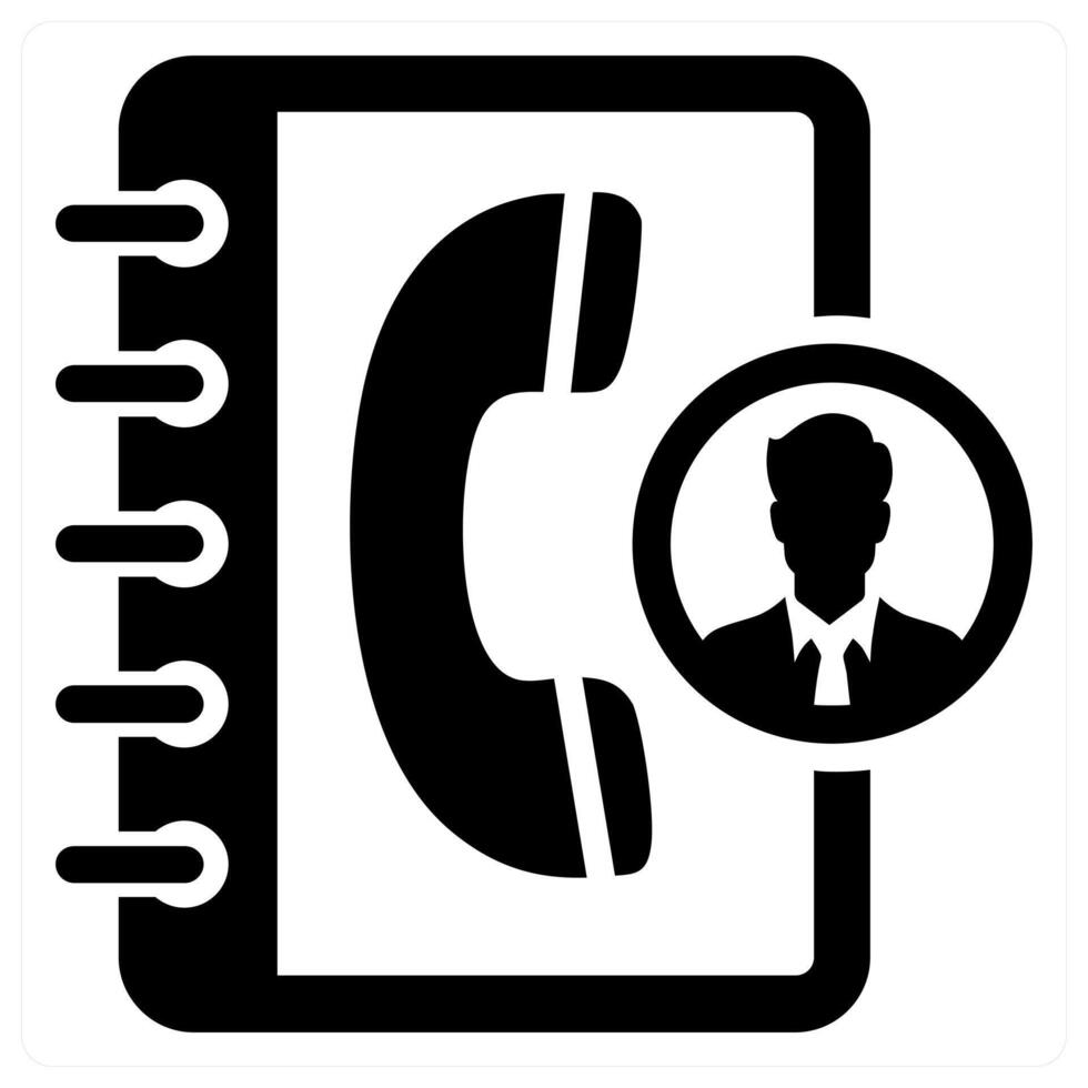 Contacts icon concept in black color vector