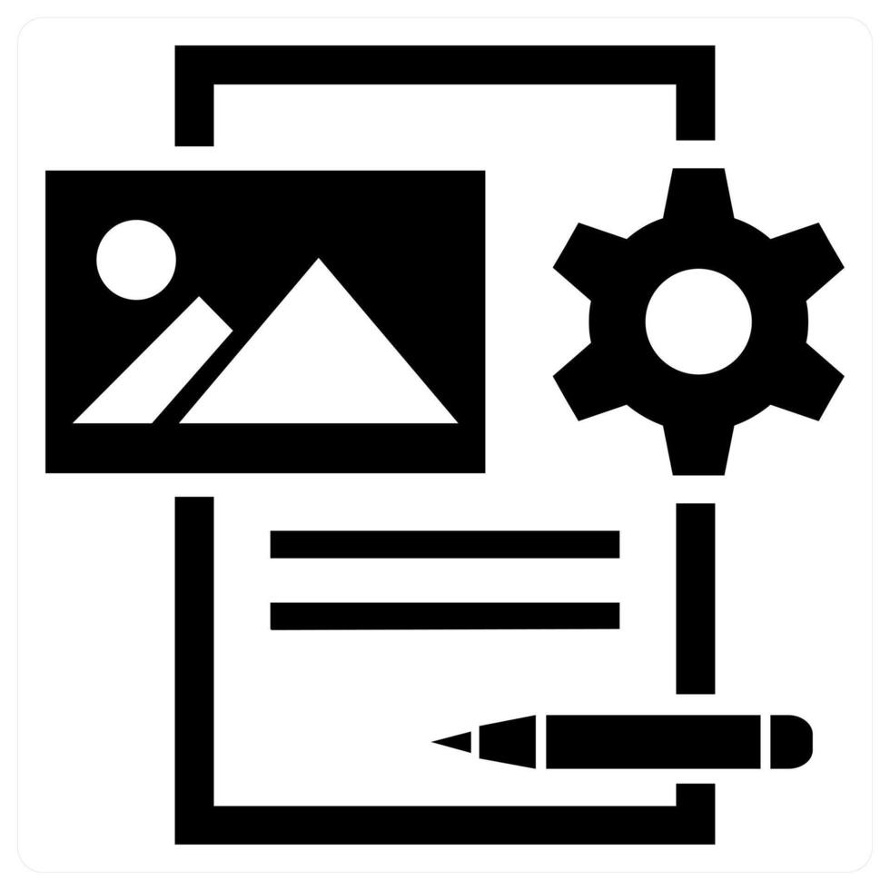 Content Editing concept in black color vector