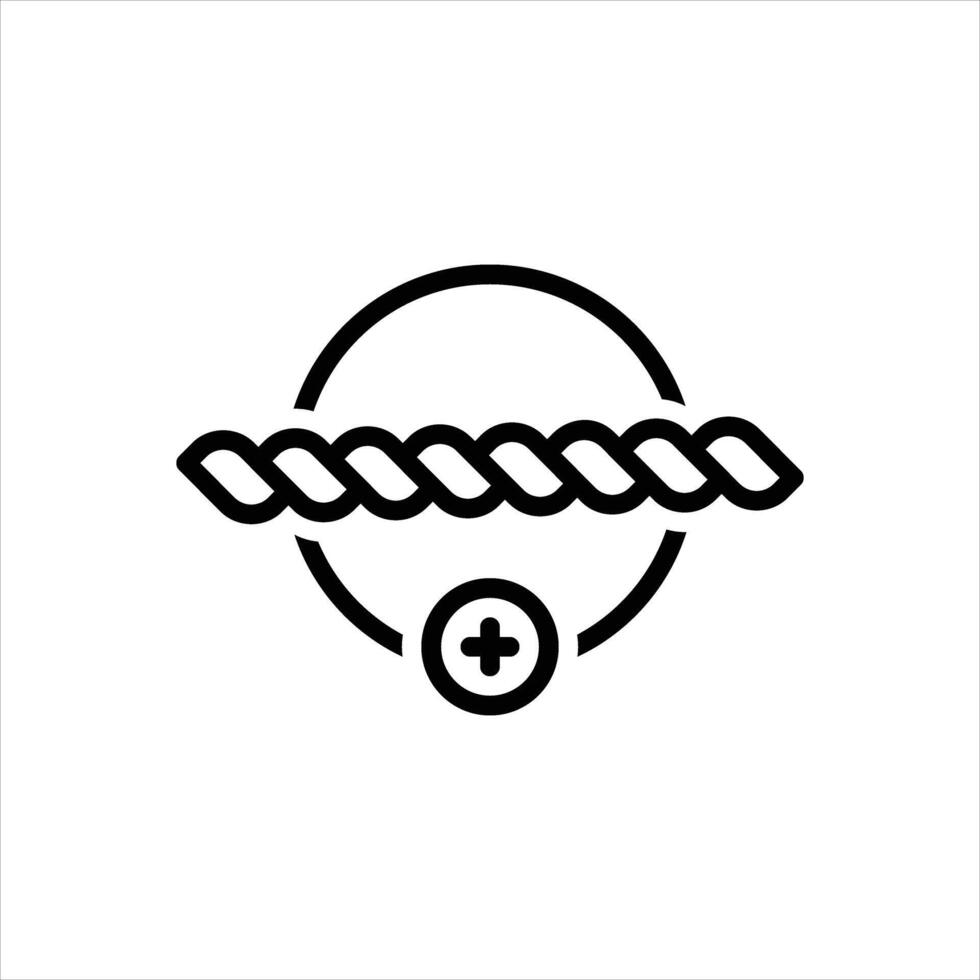 Black line icon making rope vector