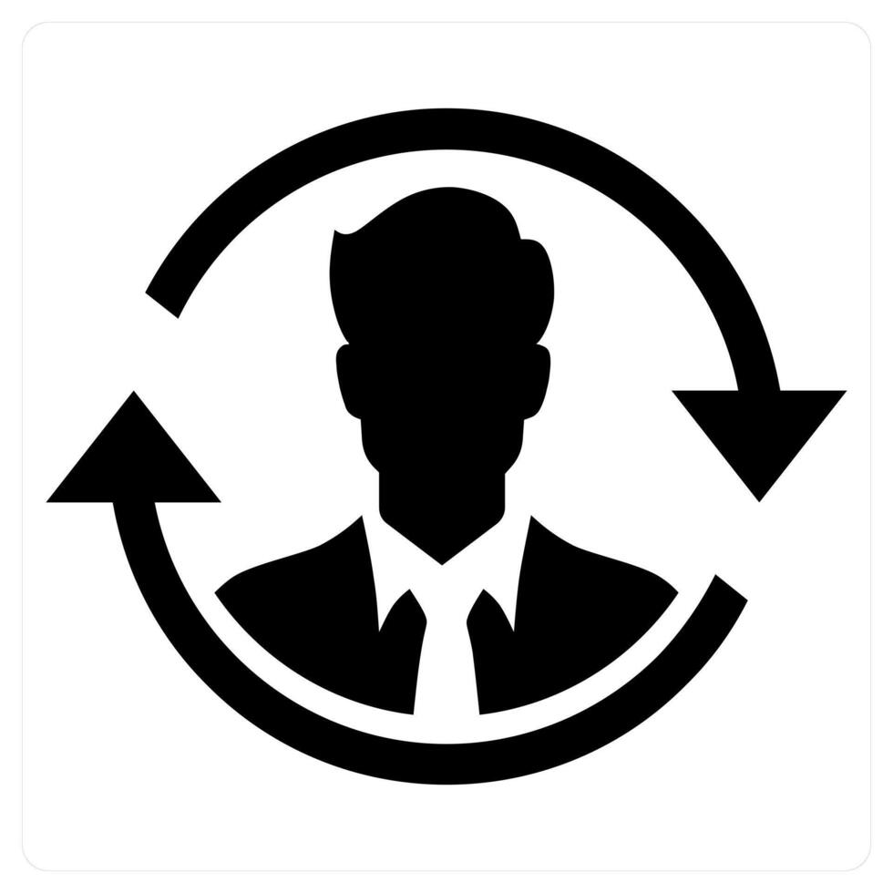 Customer Retention icon concept in black color vector