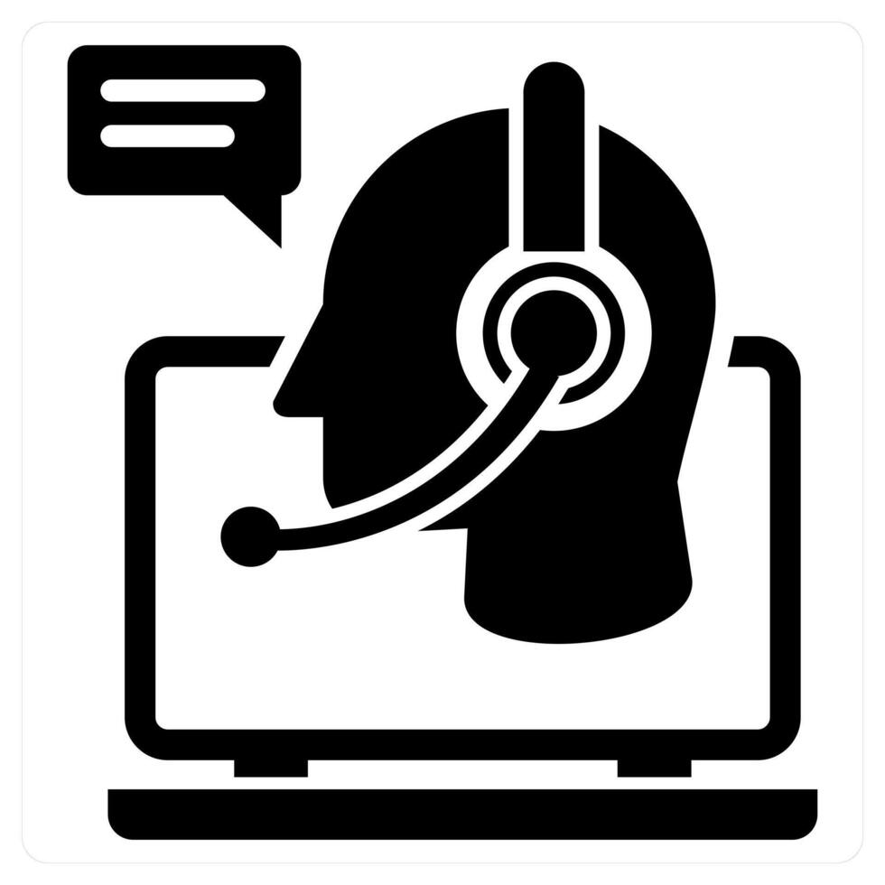 Customer Support concept in black color vector