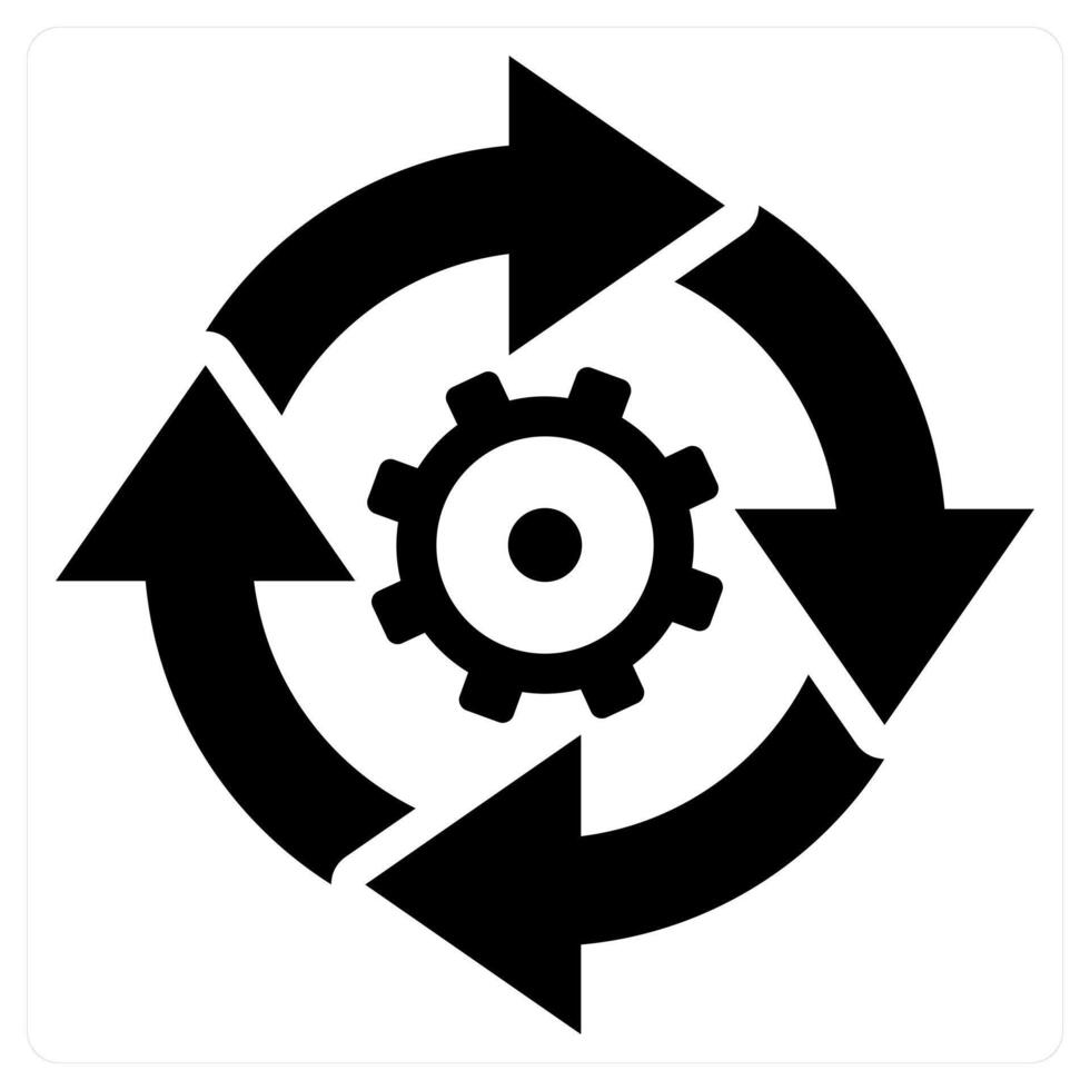 Work Cycle icon concept in black color vector