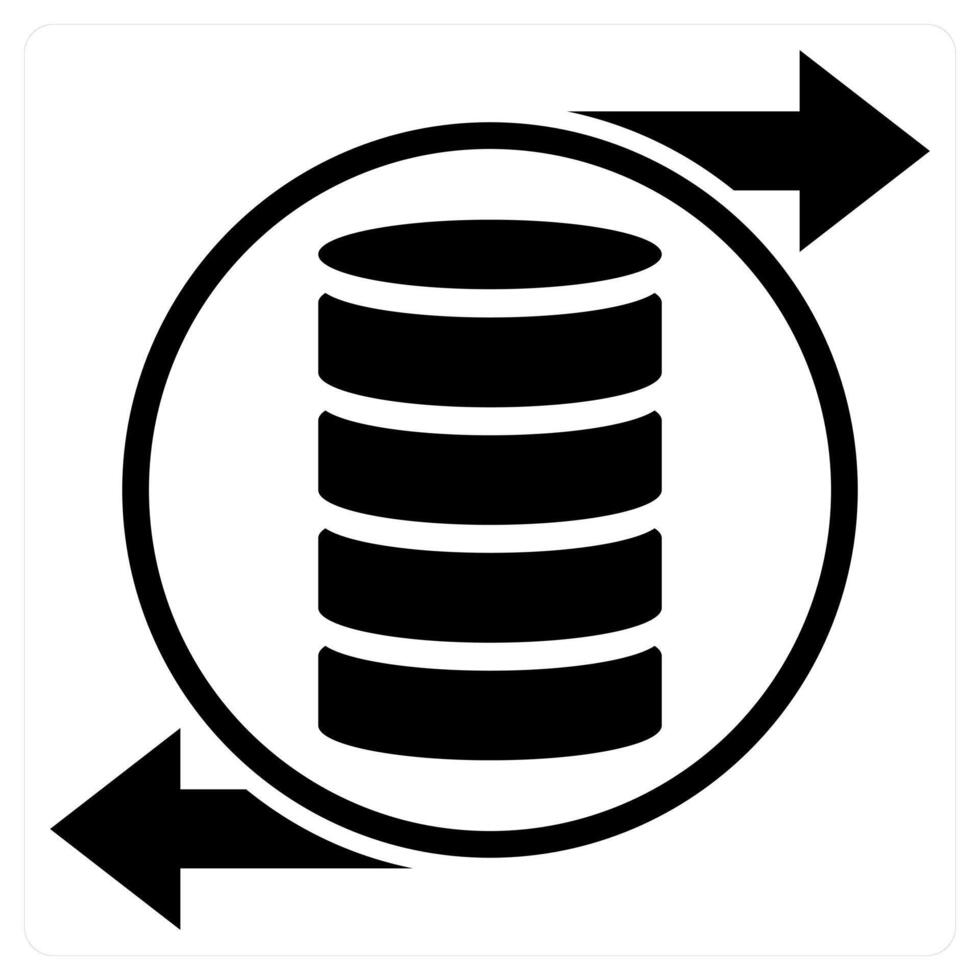 Data Interchange icon concept in black color vector