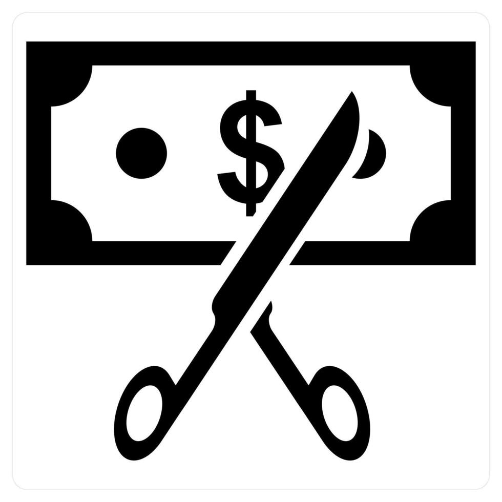 Cost Cutting icon concept in black color vector