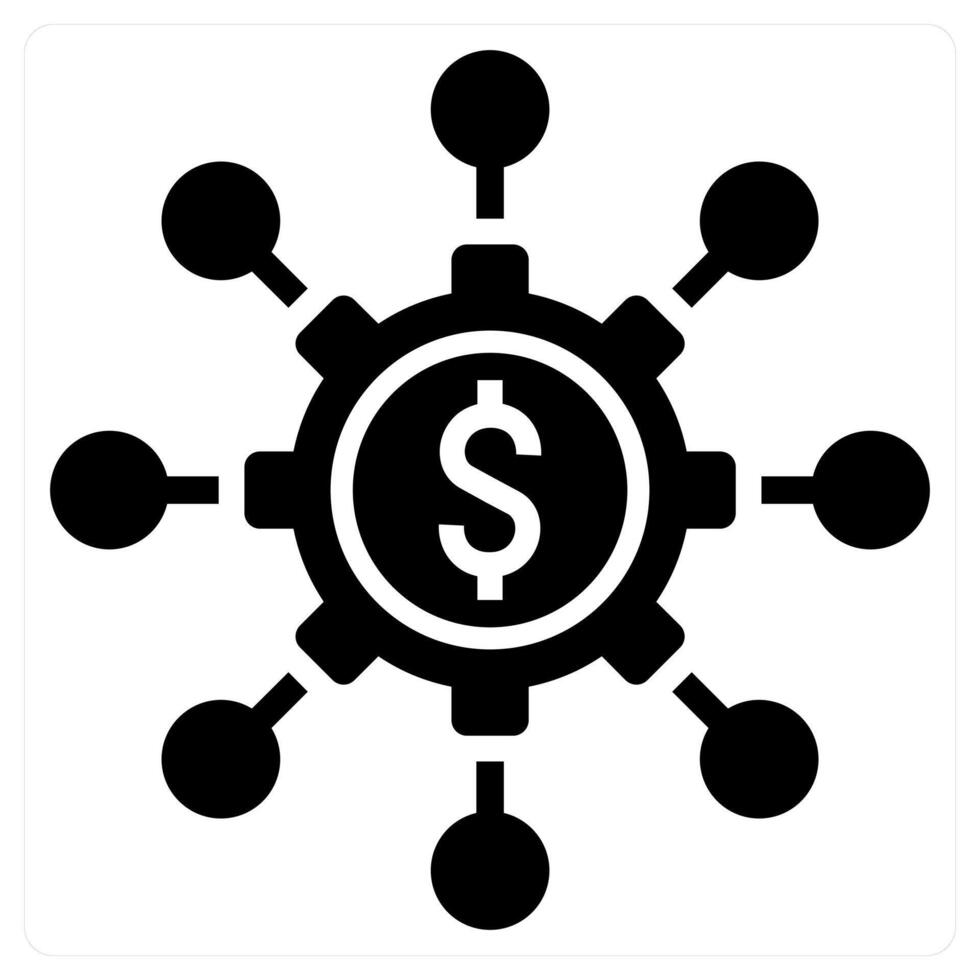 Crowd Funding Portal icon concept in black color vector