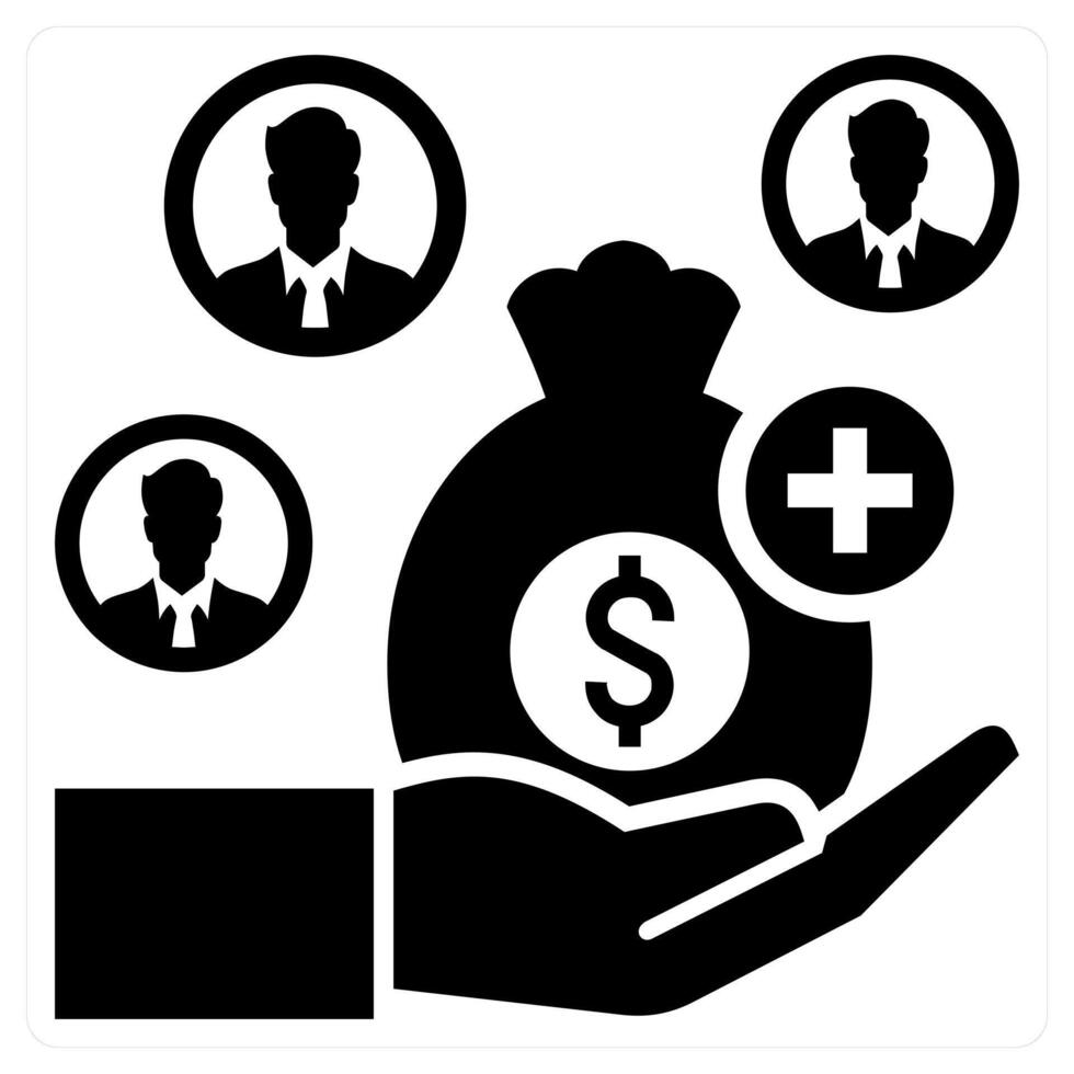 Crowd Funding icon in black color vector
