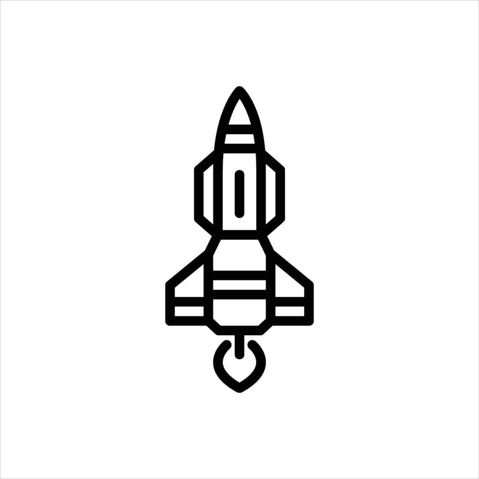 Black line icon missile vector