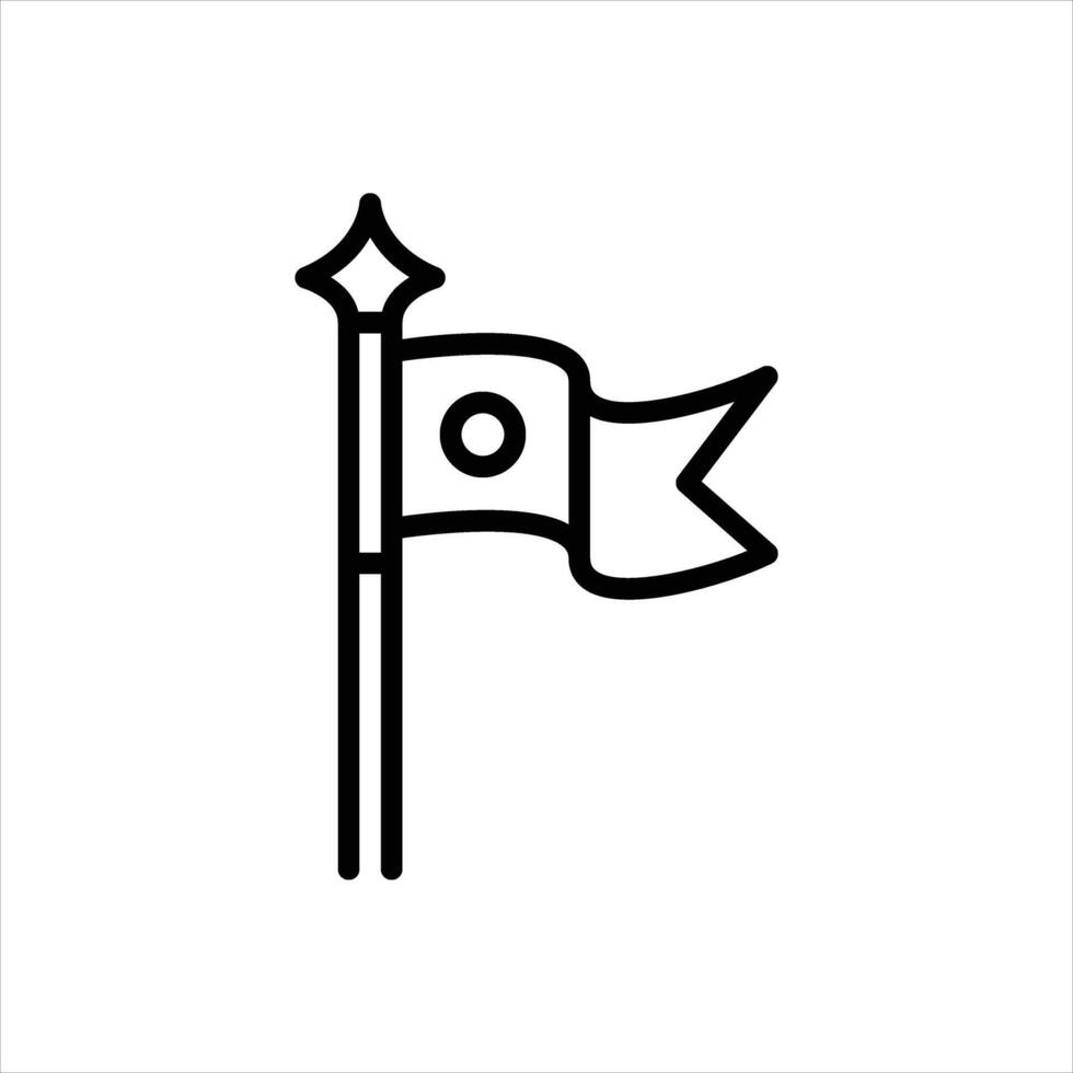 Black line icon flag vector