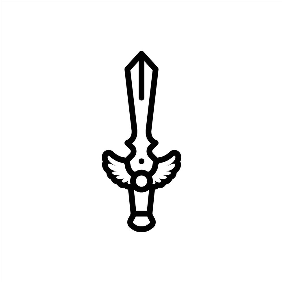 Black line icon sword vector