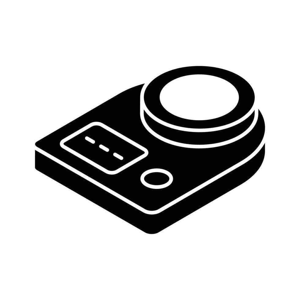 An editable isometric icon showing a obesity scale. vector