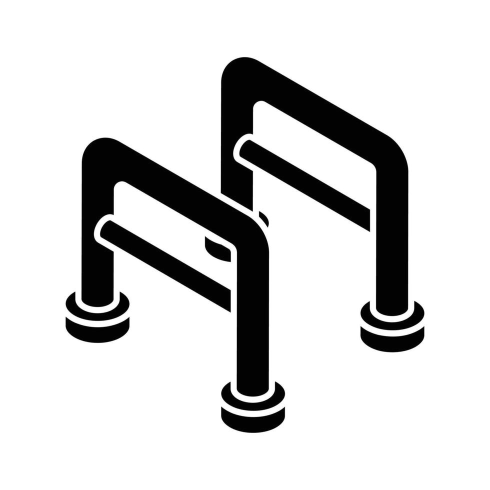 A modern isometric style icon of walking aid. vector