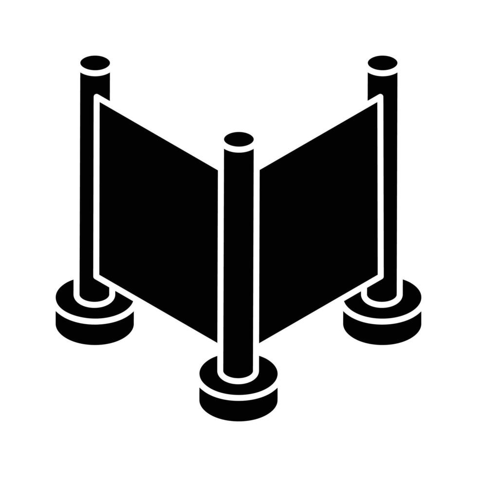 Trendy isometric icon representing hospital privacy curtain. vector