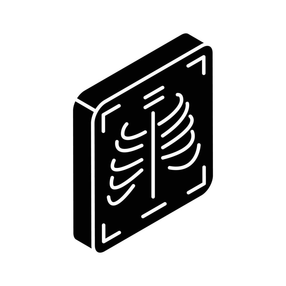 A well crafted isometric icon of ribs X-ray. vector