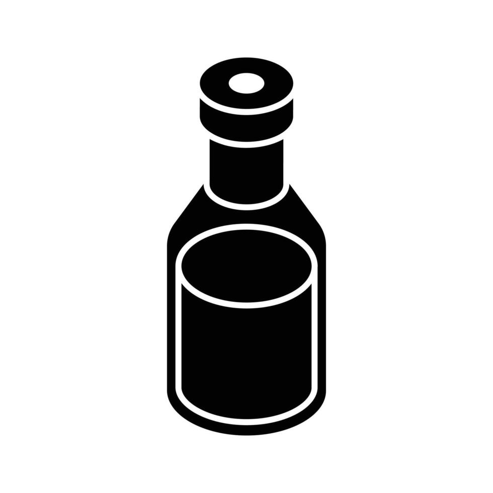 Well crafted isometric icon of sealed medical vial. vector