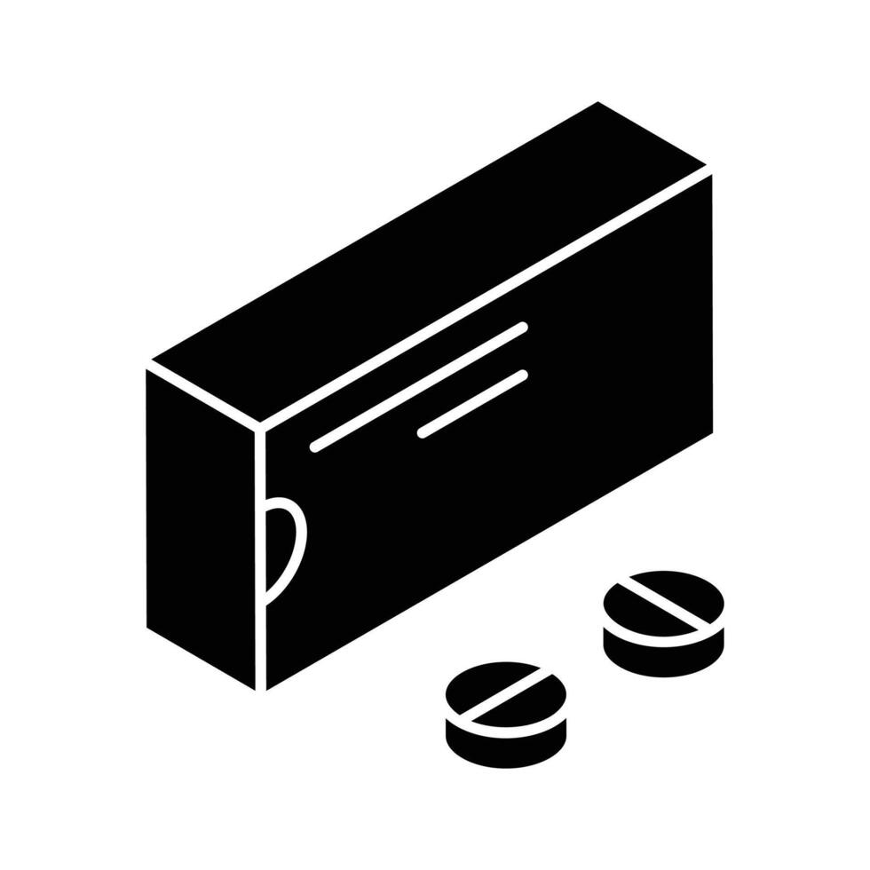 Premium isometric icon showing assorted medical pills. vector