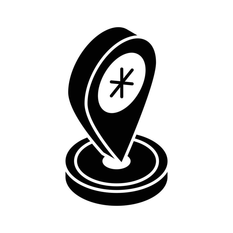 Check out this isometric icon for hospital location. vector