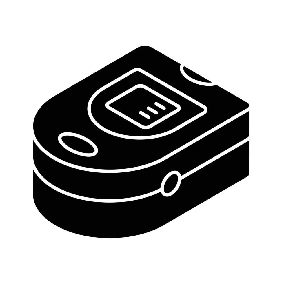 Premium isometric icon of a fingertip oximeter. vector