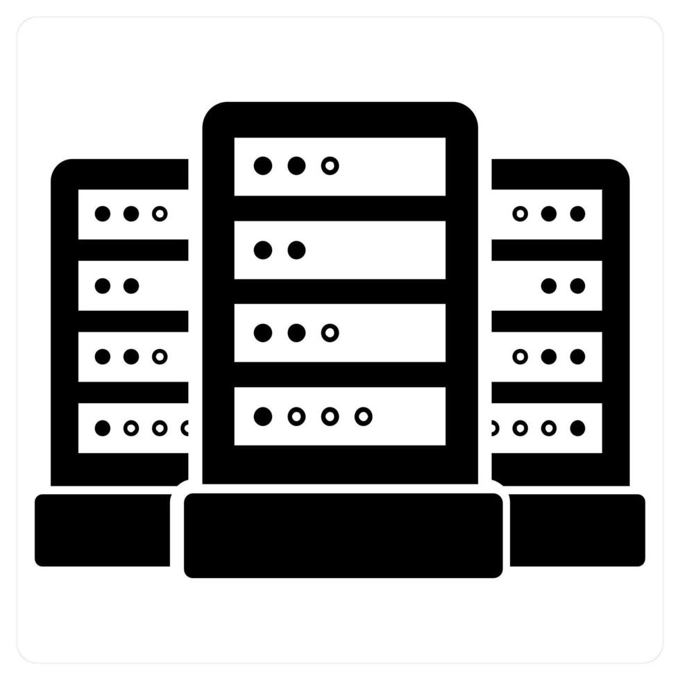 Database Server icon concept in black color vector