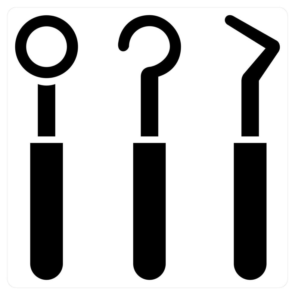Dentist Tools icon concept in black color vector