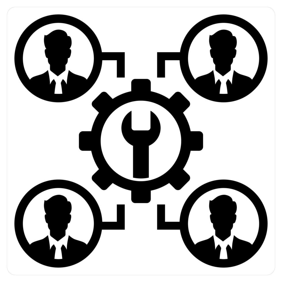 Development of Staff icon concept in black color vector