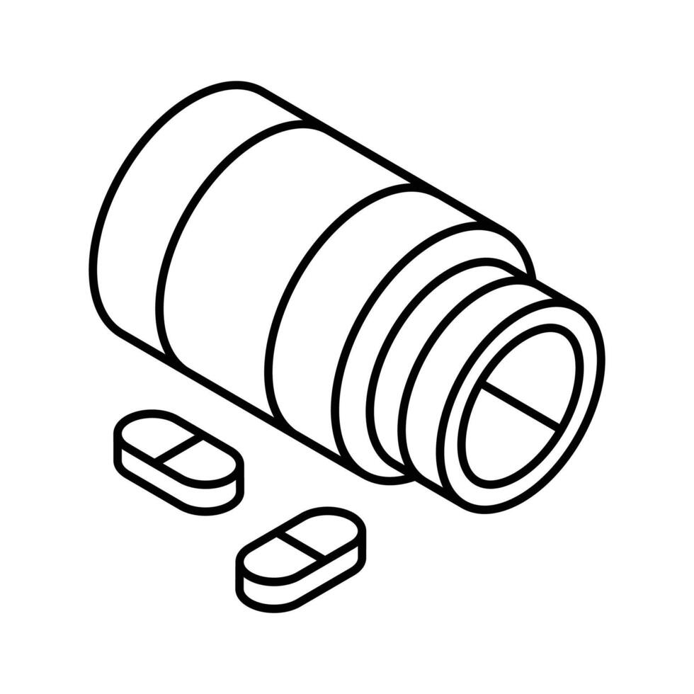 A customizable isometric icon of prescribed medical drugs.. vector