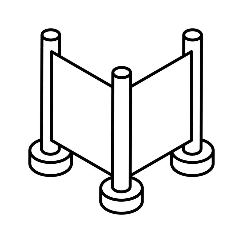 Trendy isometric icon representing hospital privacy curtain.. vector