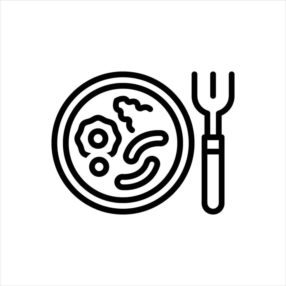 Black line icon breakfast vector