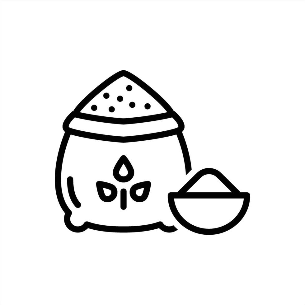 Black line icon flour vector