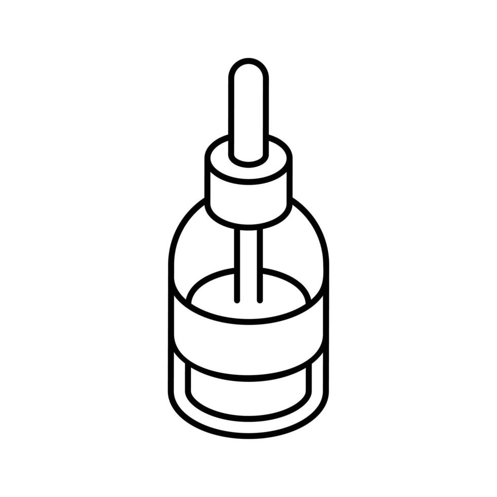 A modern isometric outline icon of dropper bottle.. vector
