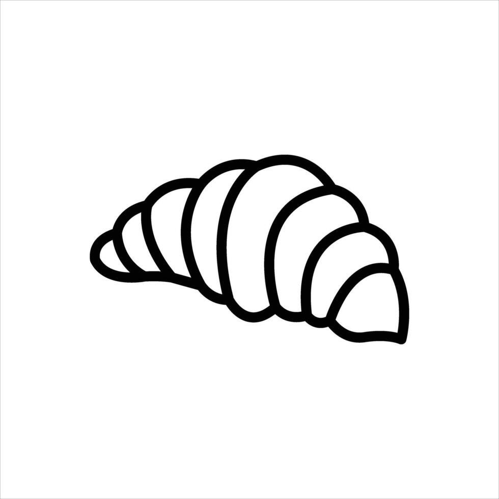 Black line icon croissant vector