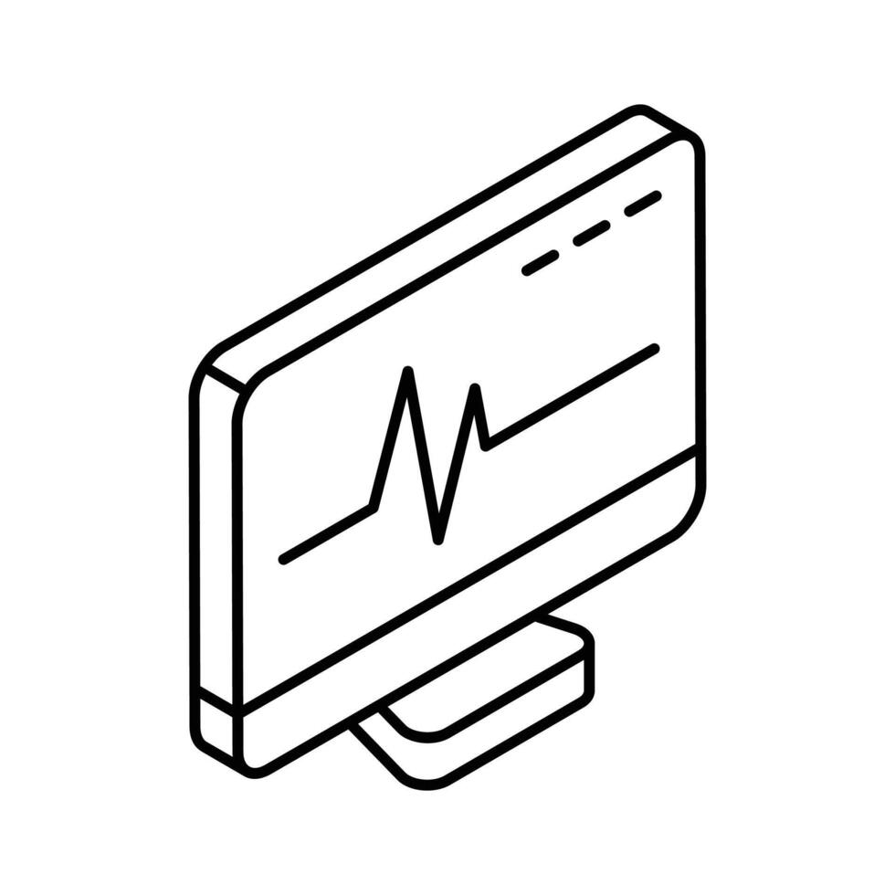 A visually appealing isometric icon of ecg monitor.. vector