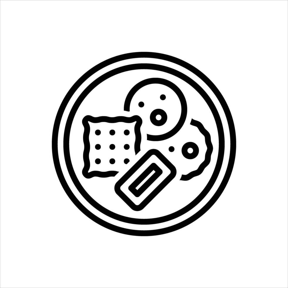 Black line icon biscuit vector