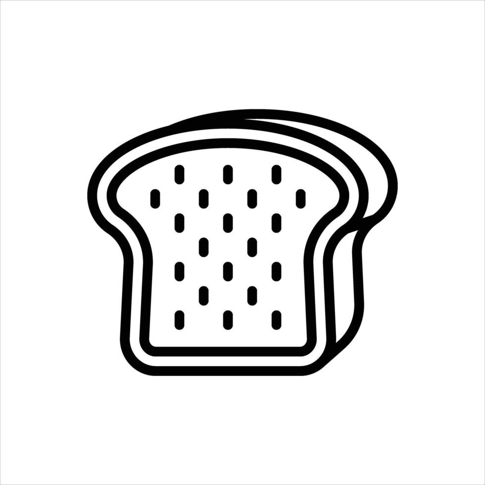 Black line icon toast bread vector