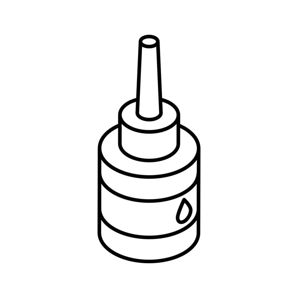 An editable isometric icon of liquid medicine drops.. vector