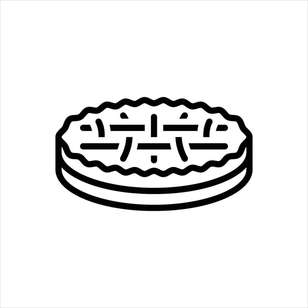 Black line icon pie vector