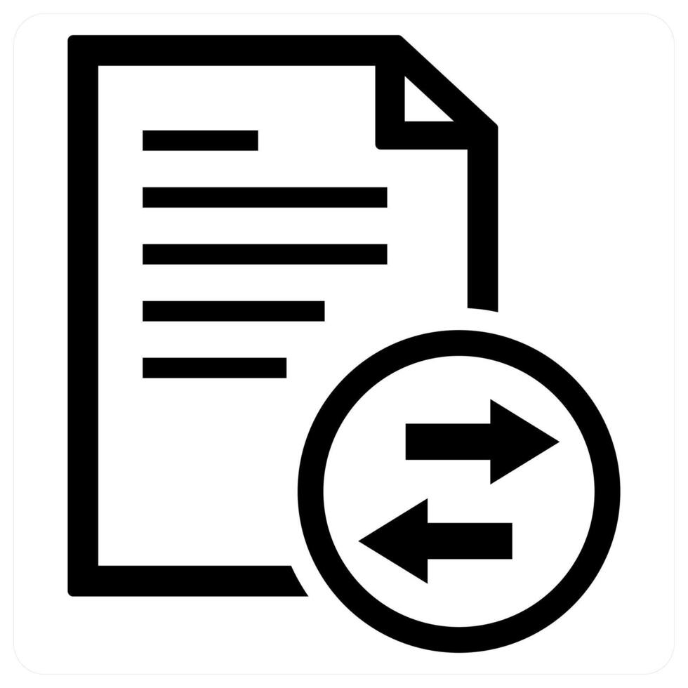 Document icon in black color vector