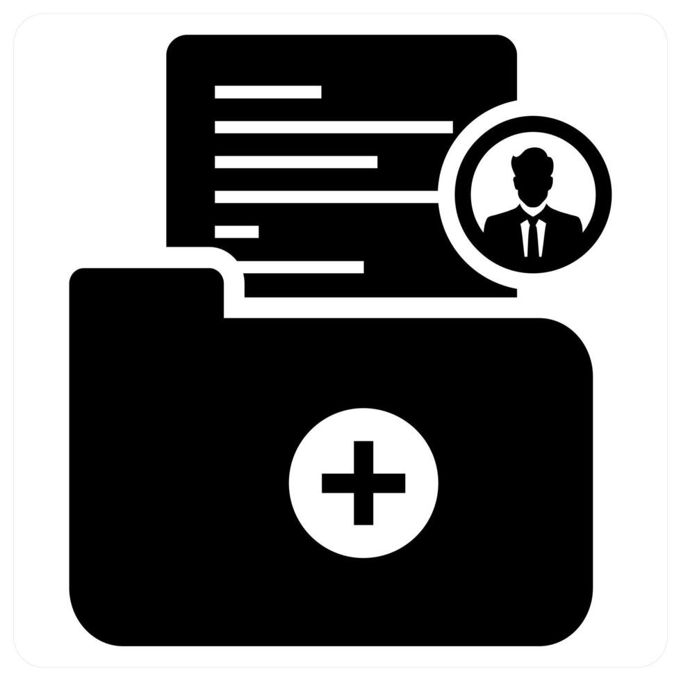 Documents and folder icon concept in black color vector