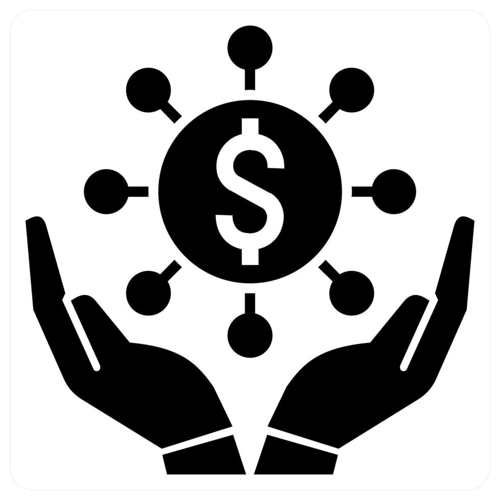 Donation Crowd Funding icon concept in black color vector