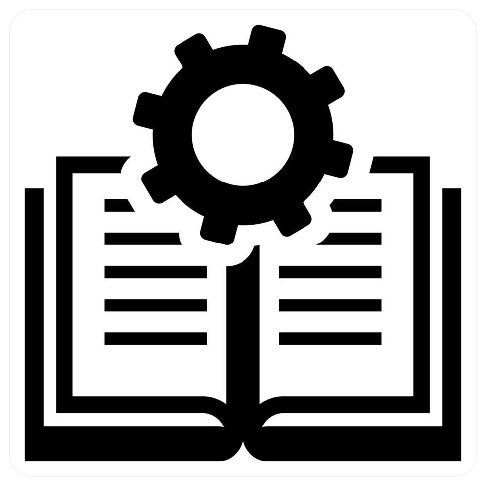 E Book Settings icon concept in black color vector