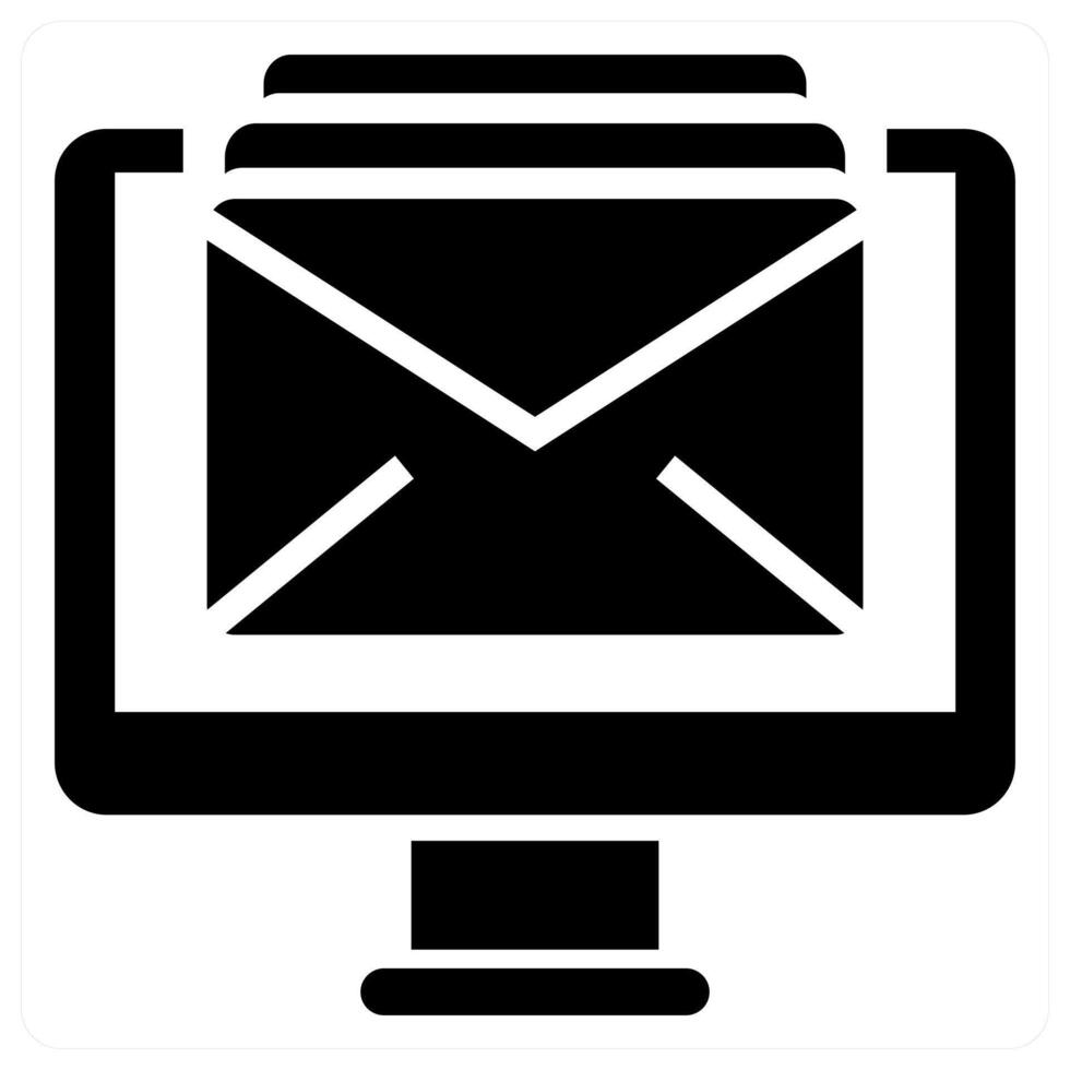 Email Receive icon concept in black color vector