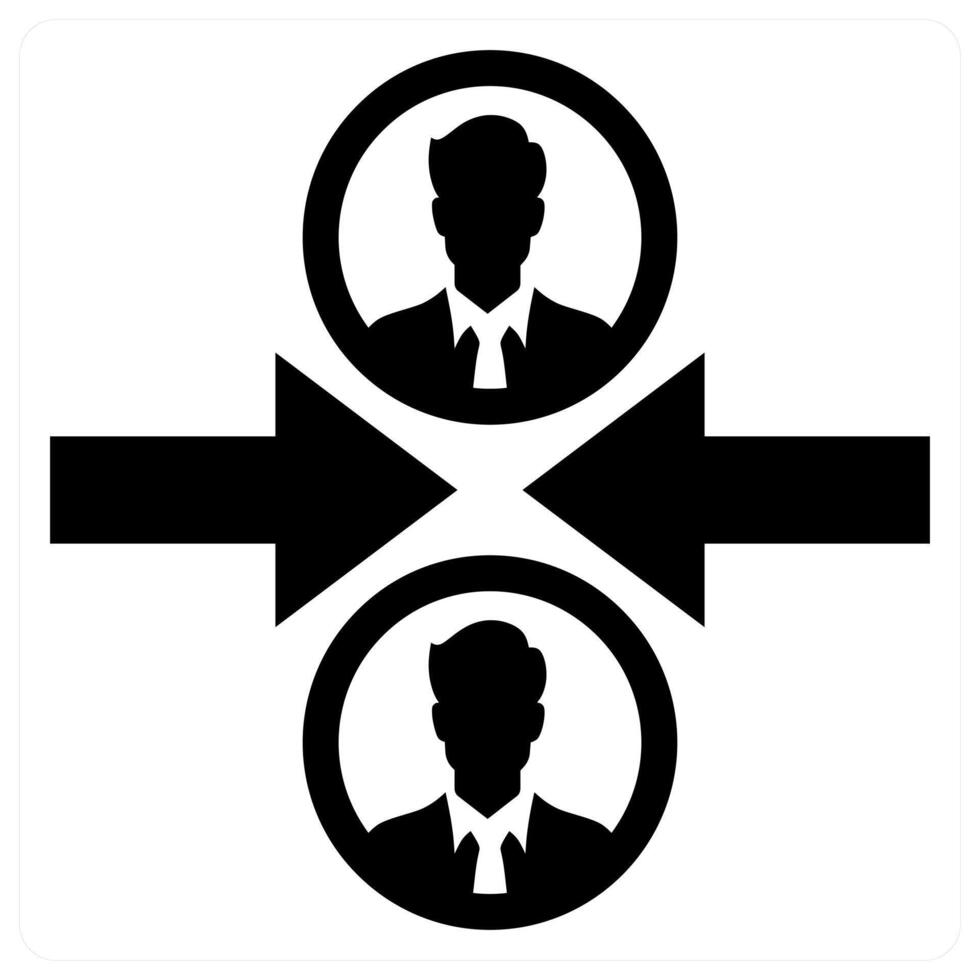 Employee Conflict icon concept in black color vector