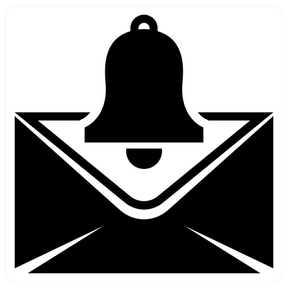 Email Alert icon in black color vector