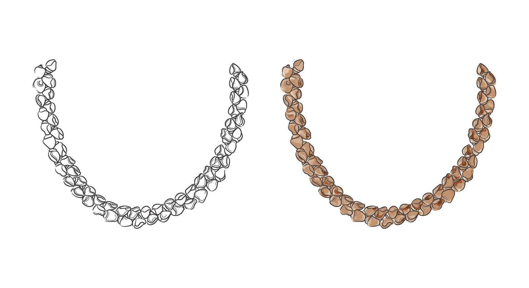 Seashell necklace illustration vector