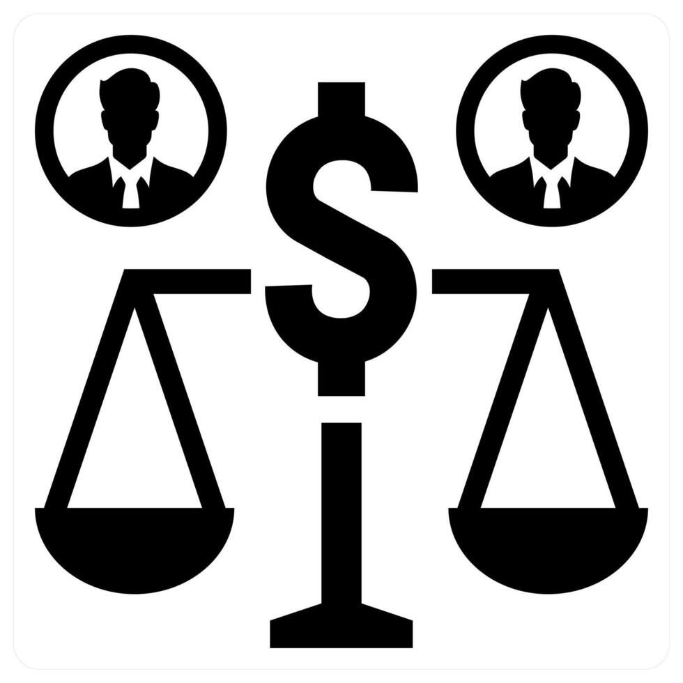 Equity icon concept in black color vector