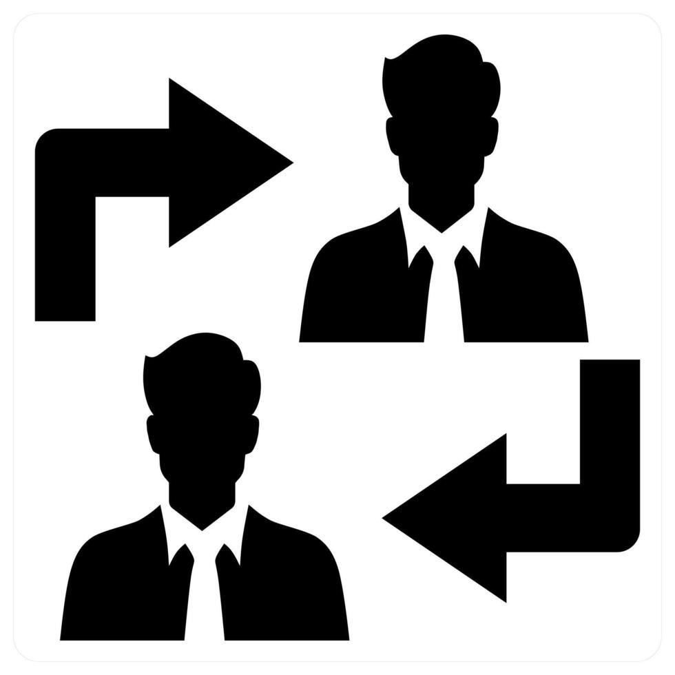Employee Transfer icon concept in black color vector